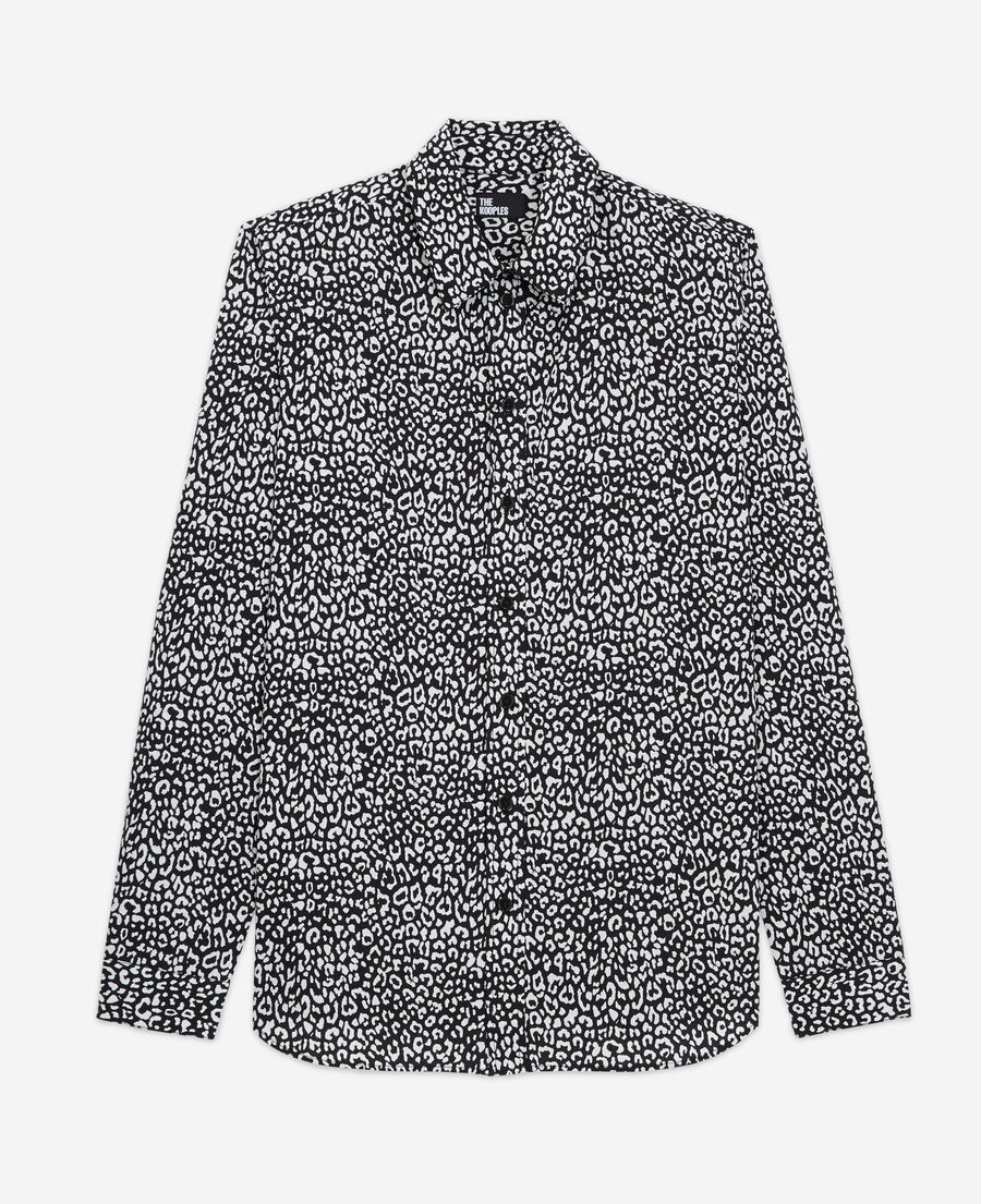 black leopard-print shirt