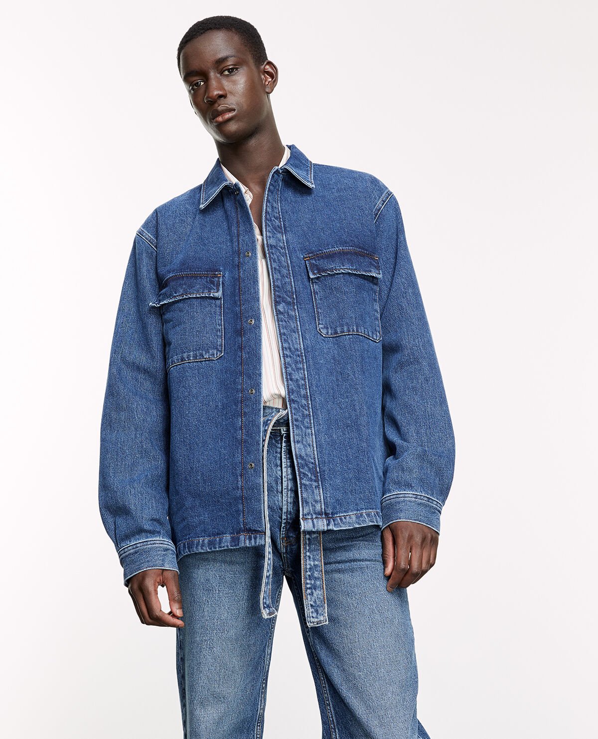 Quilted hotsell denim shirt