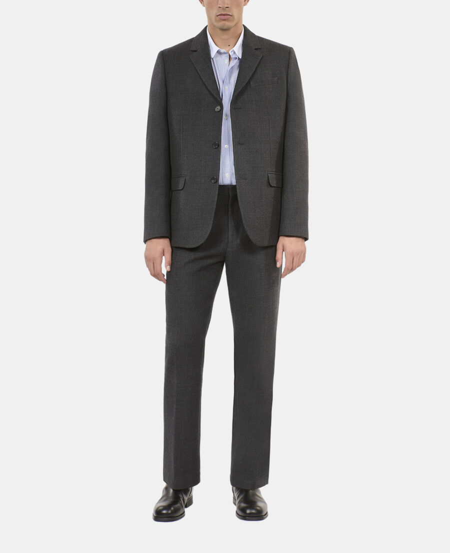 The Kooples HOMME BLACK GREY veste de costume en laine mélangée grise