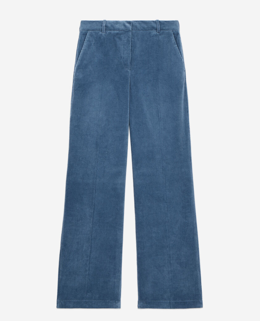 The Kooples FEMME BLUE PETROL pantalon bleu en velours côtelé