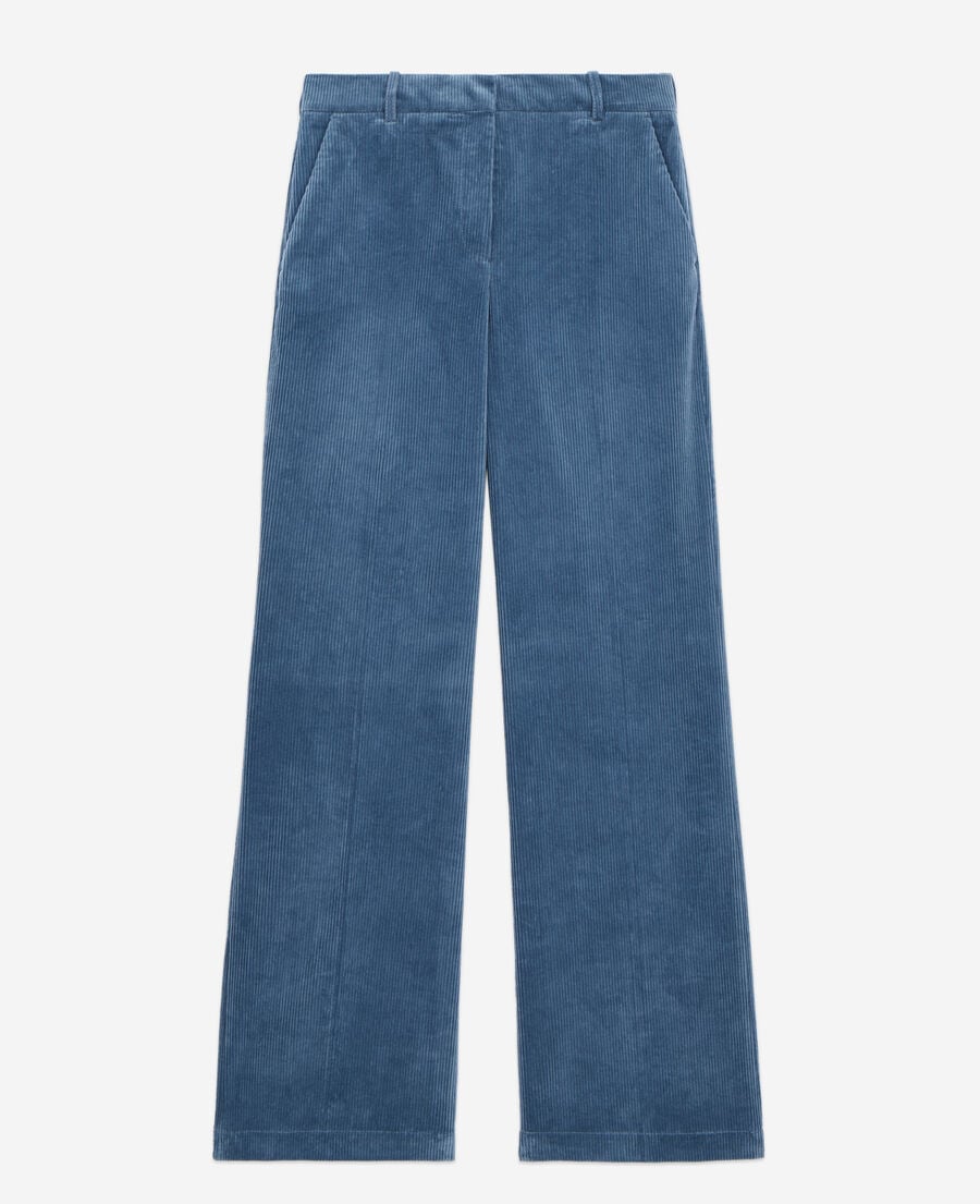 The Kooples FEMME BLUE PETROL pantalon bleu en velours côtelé