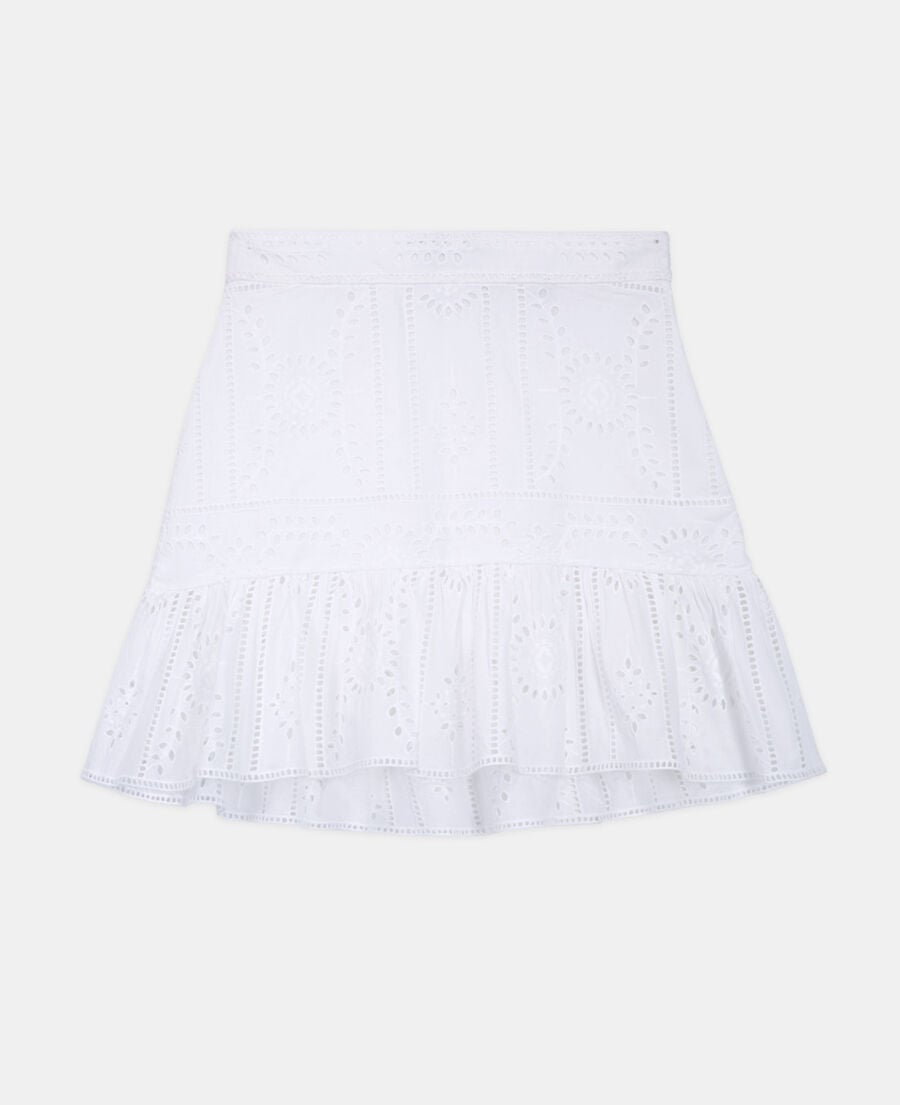 The Kooples DAMEN WHITE kurzer eleganter wei&szlig;er baumwollrock