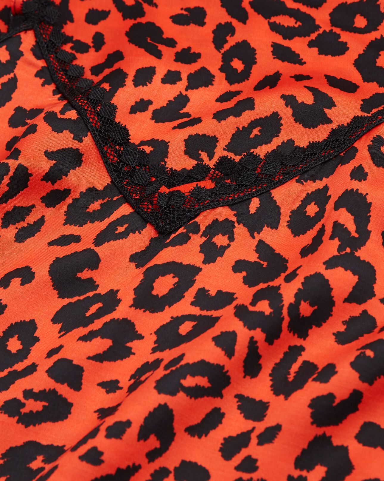 The Kooples WOMEN ORANGE - BLACK long leopard print babydoll dress