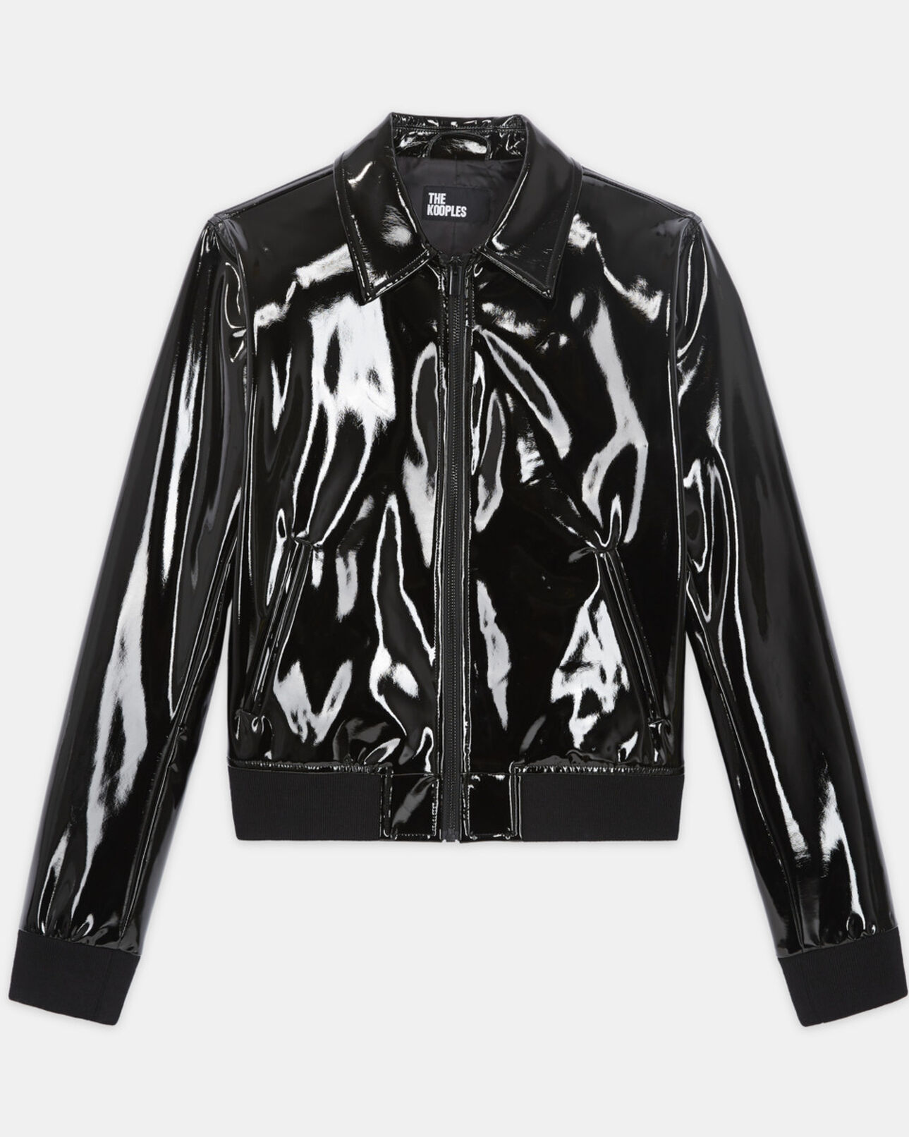 The Kooples FEMME BLACK blouson court vinyle noir