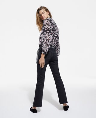 The Kooples FEMME BLACK / PINK top fleuri