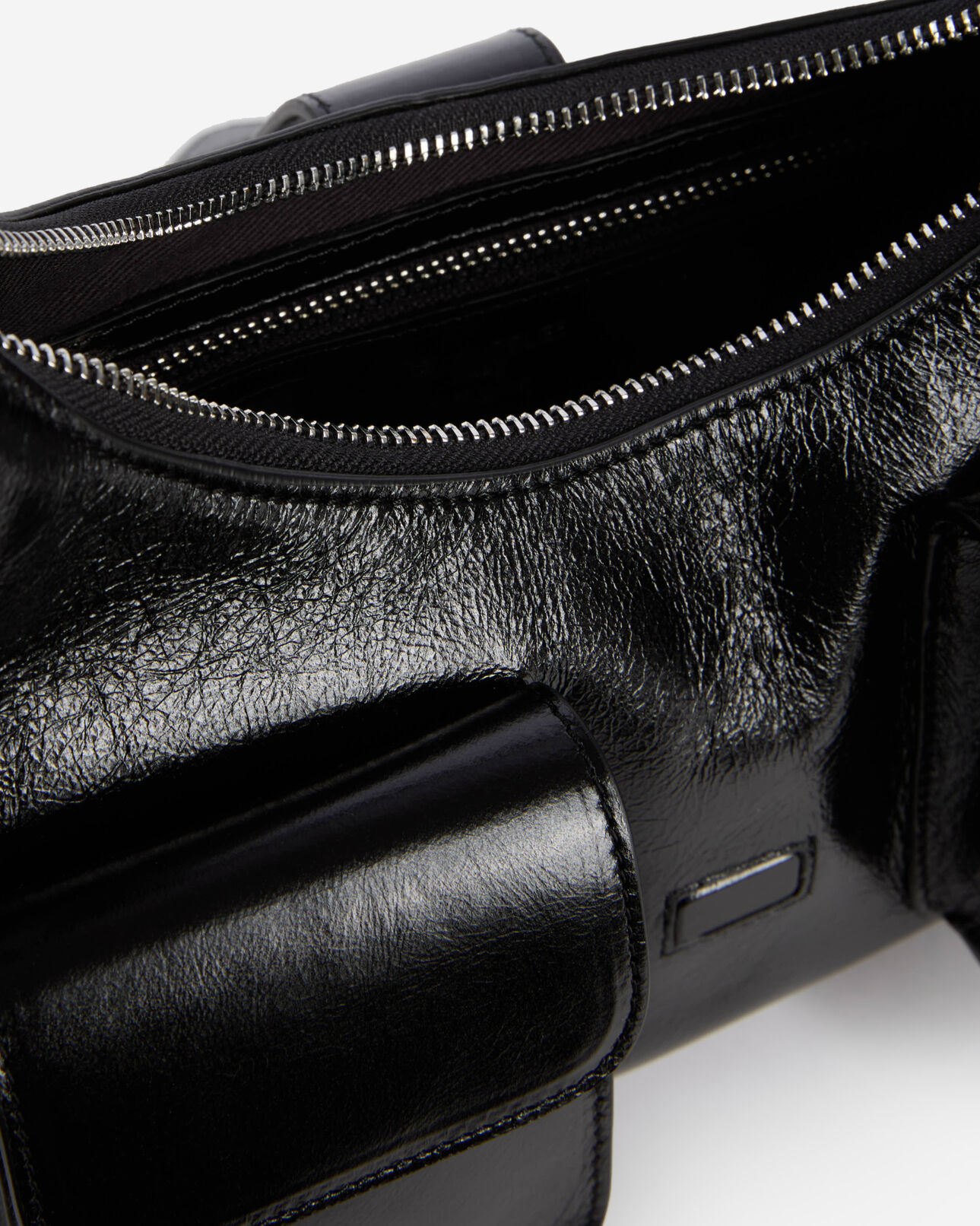 The Kooples FEMME BLACK sac amelia en cuir craquelé noir
