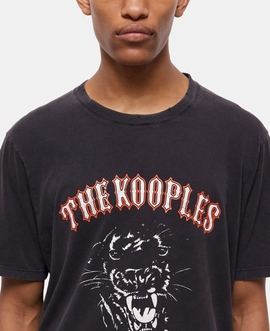 black screen print t-shirt