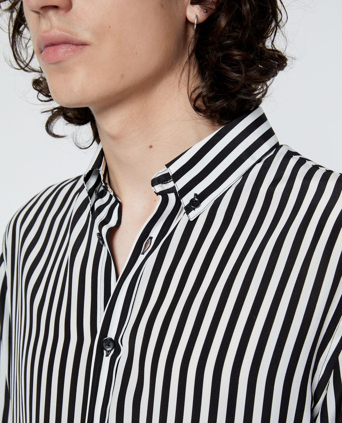 Striped black and white silk shirt The Kooples