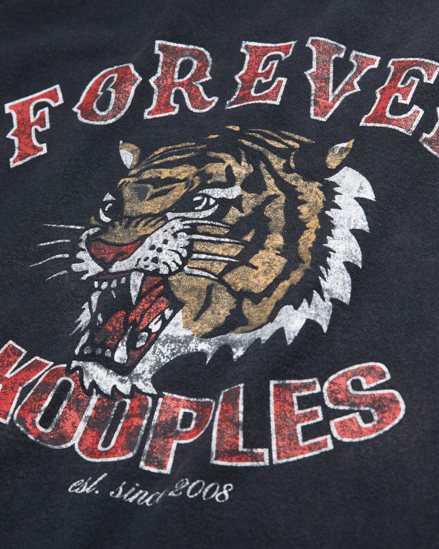 Black T-shirt with screen print, BLACK WASHED, hi-res image number null
