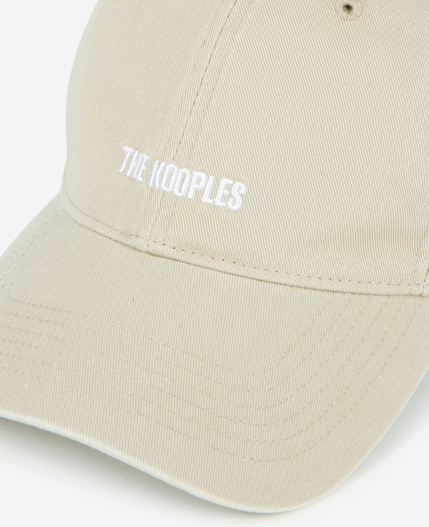 The Kooples MIXED BEIGE TAUPE beige embroidered logo cap