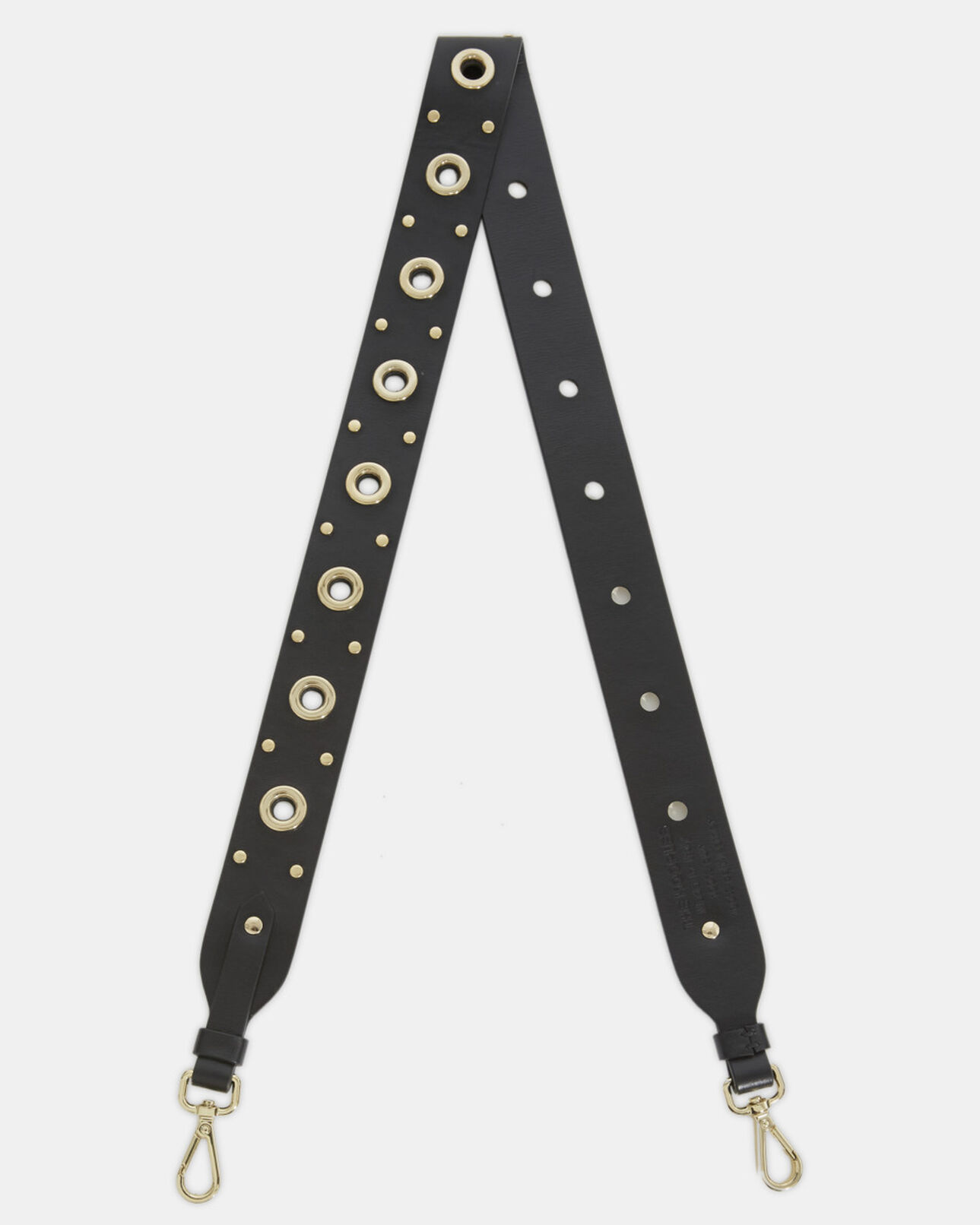 The Kooples WOMEN BLACK / GOLD black leather handle with gold eyelets