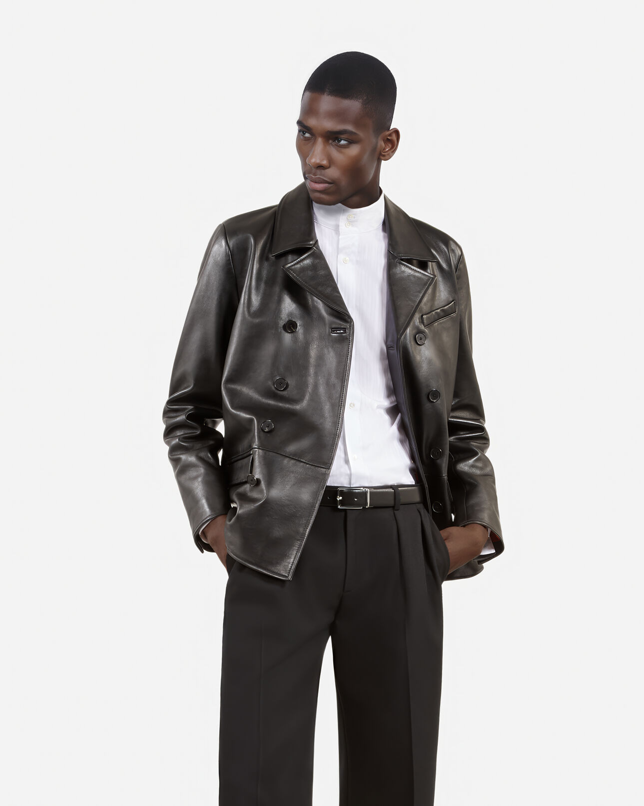 The Kooples HOMME BLACK veste en cuir noire