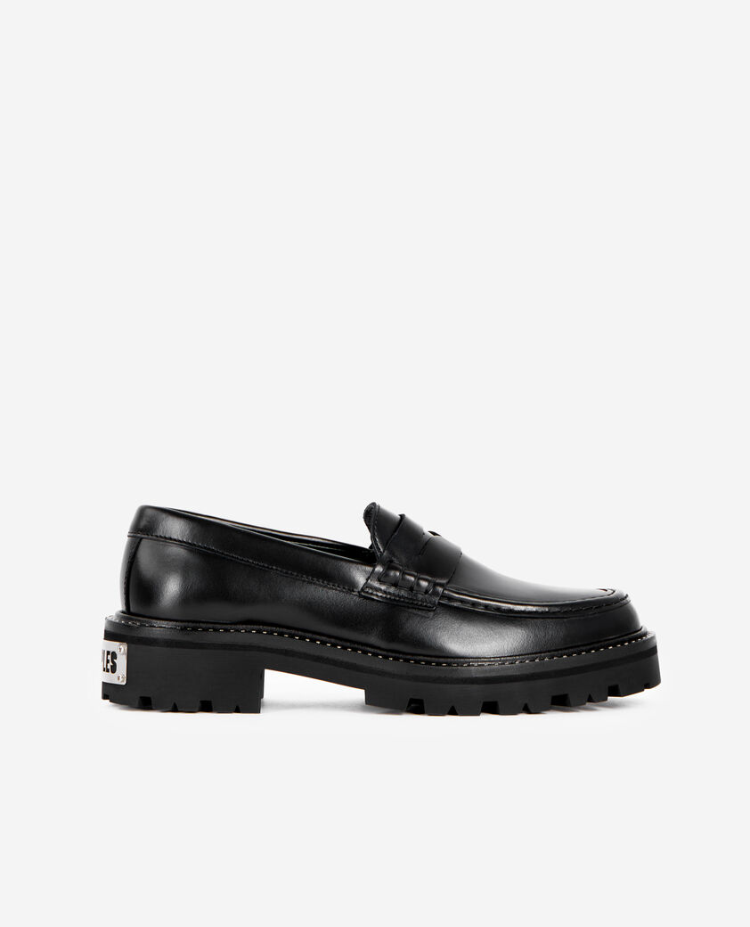 The Kooples FEMME BLACK mocassins en cuir noirs