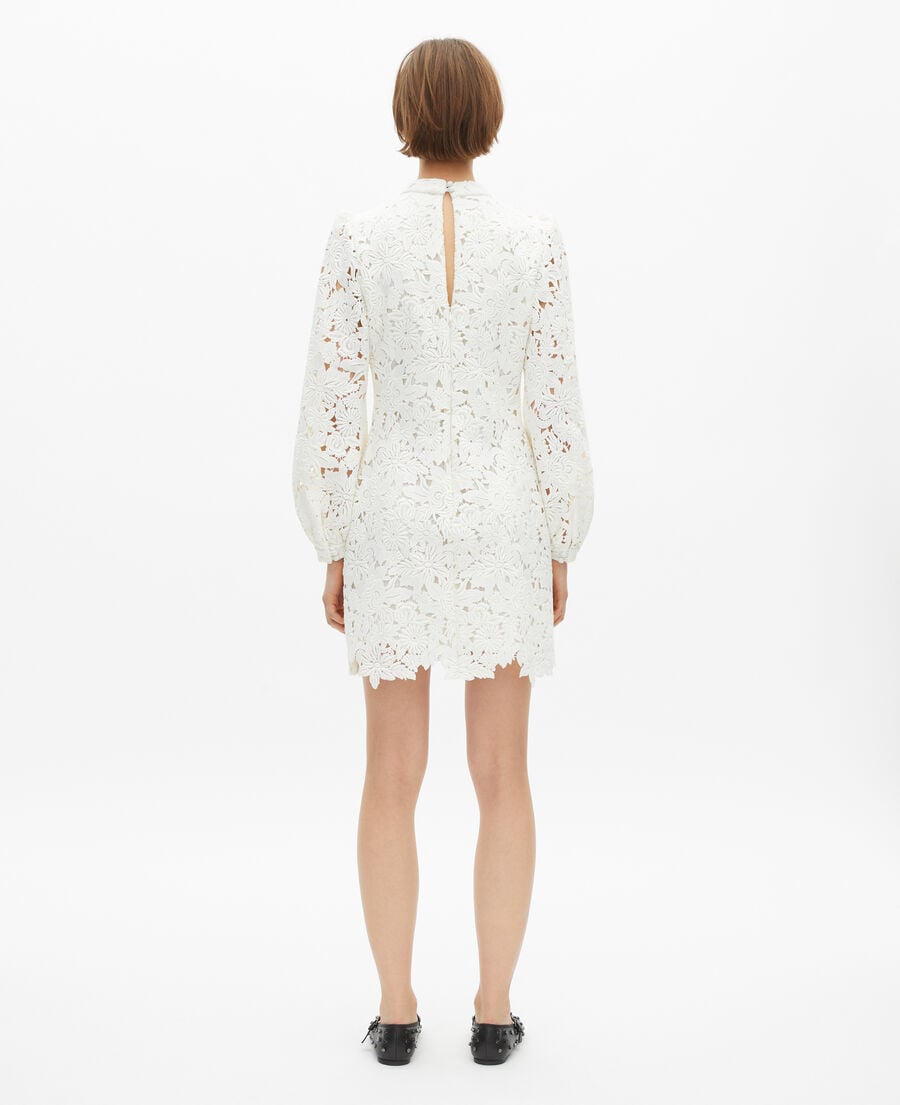 The Kooples F ECRU short dress in ecru floral lace