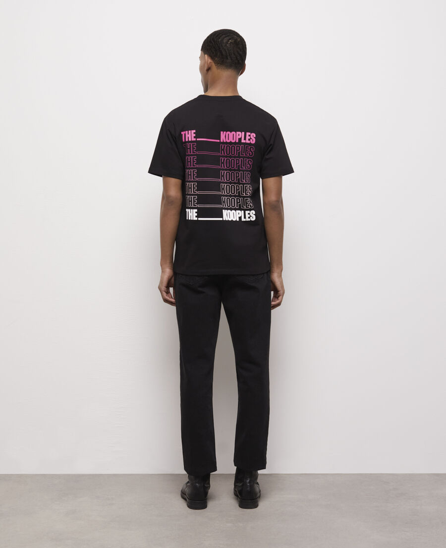 t-shirt noir sérigraphié logo dégradé