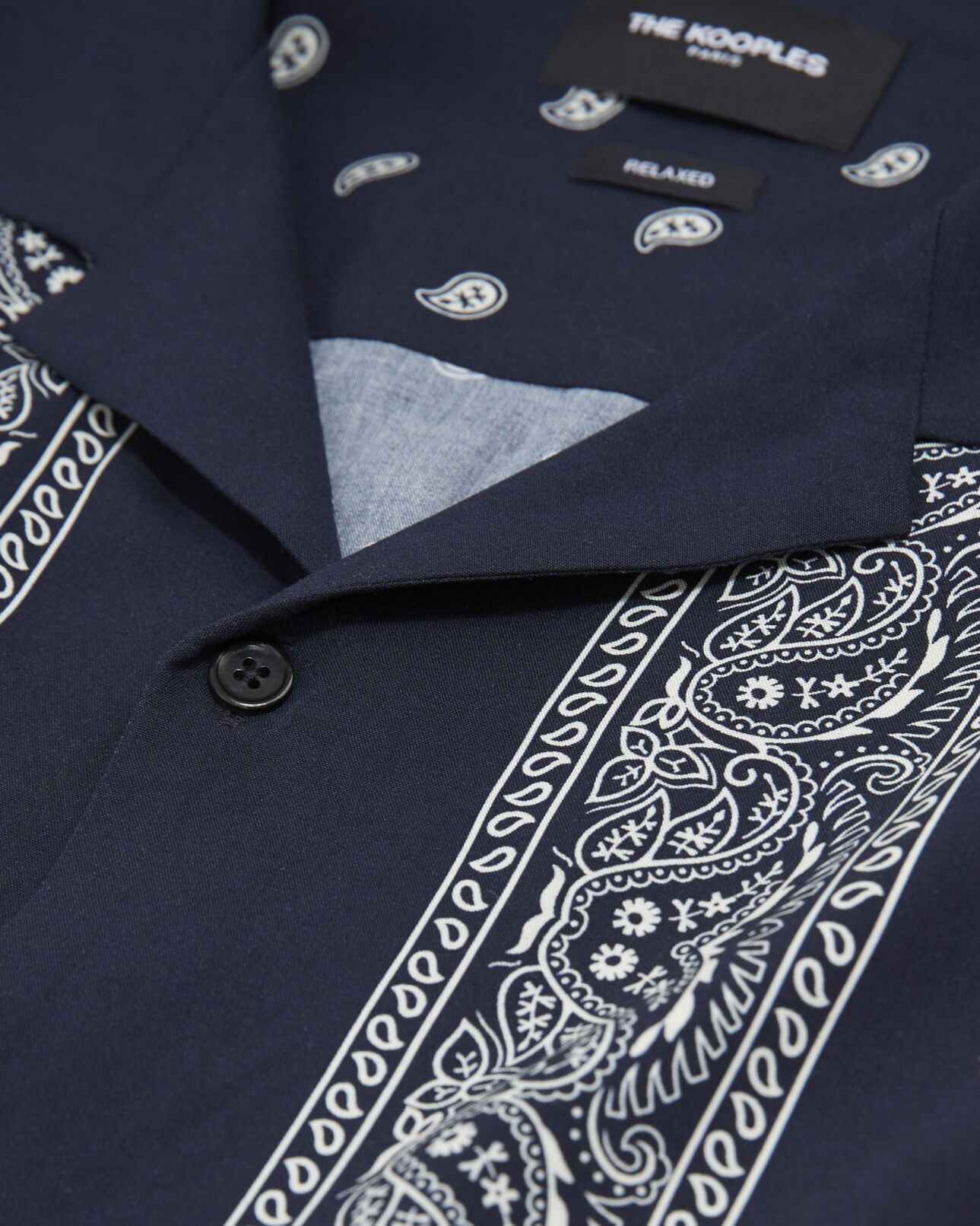The Kooples H NAVY / ECRU navy printed bandana shirt