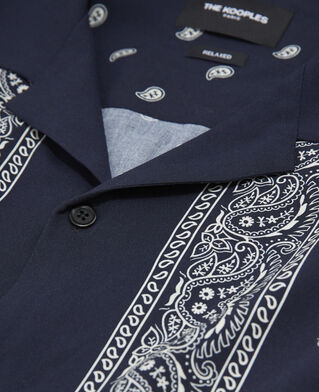 The Kooples HOMME NAVY / ECRU chemise marine imprimé bandana