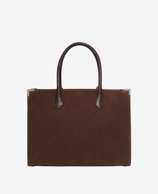The Kooples FEMME CHOCOLATE sac cabas ming l en suède marron