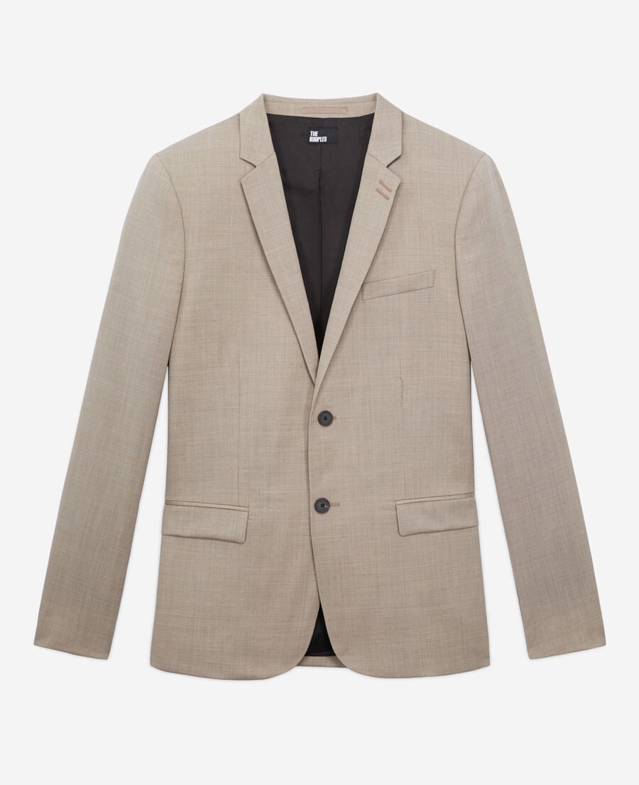 The Kooples H BEIGE MELANGE beige wool suit jacket