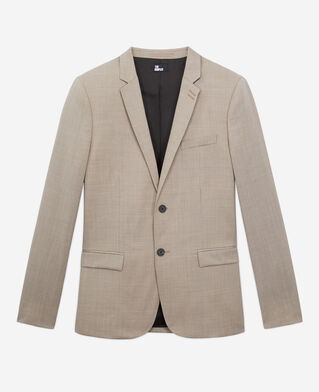 The Kooples H BEIGE MELANGE beige wool suit jacket