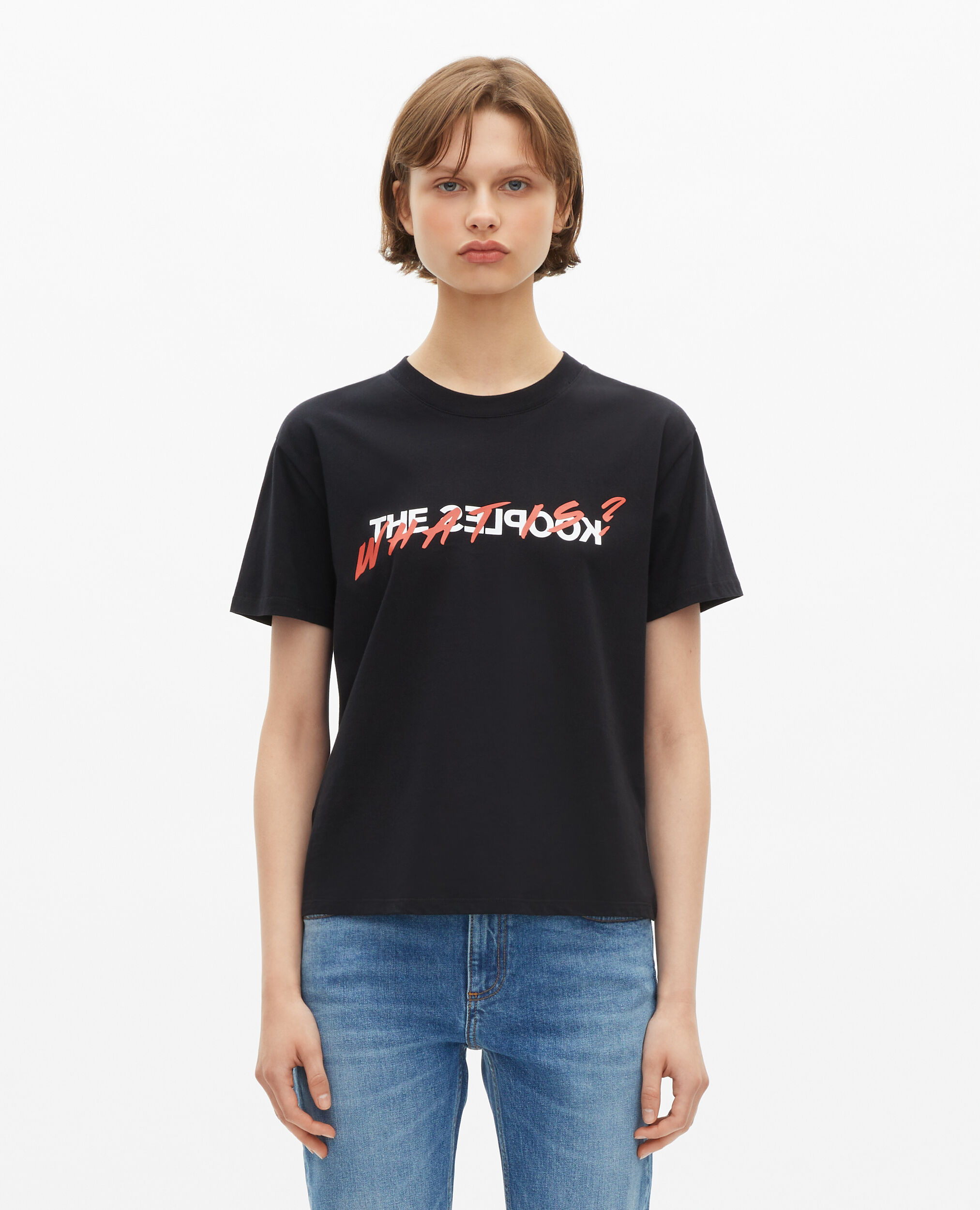 Black What is noir print T-shirt | The Kooples US