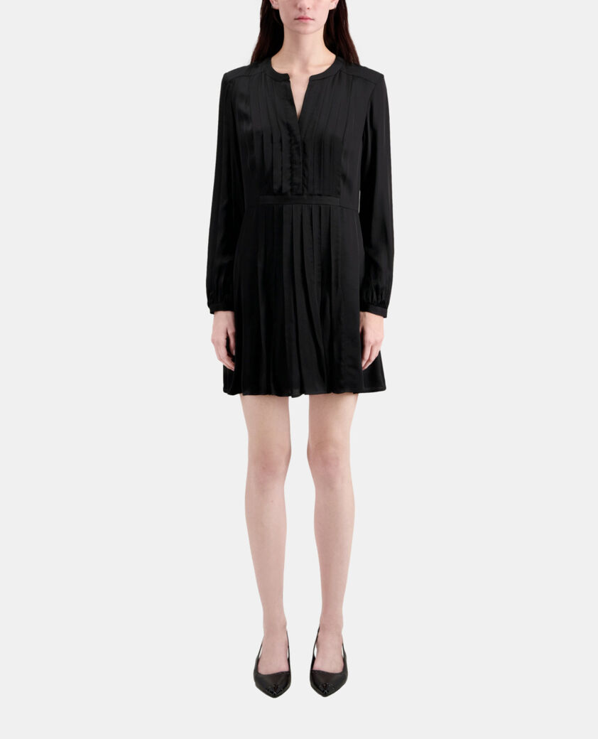The Kooples WOMEN BLACK short black dress with pleating
