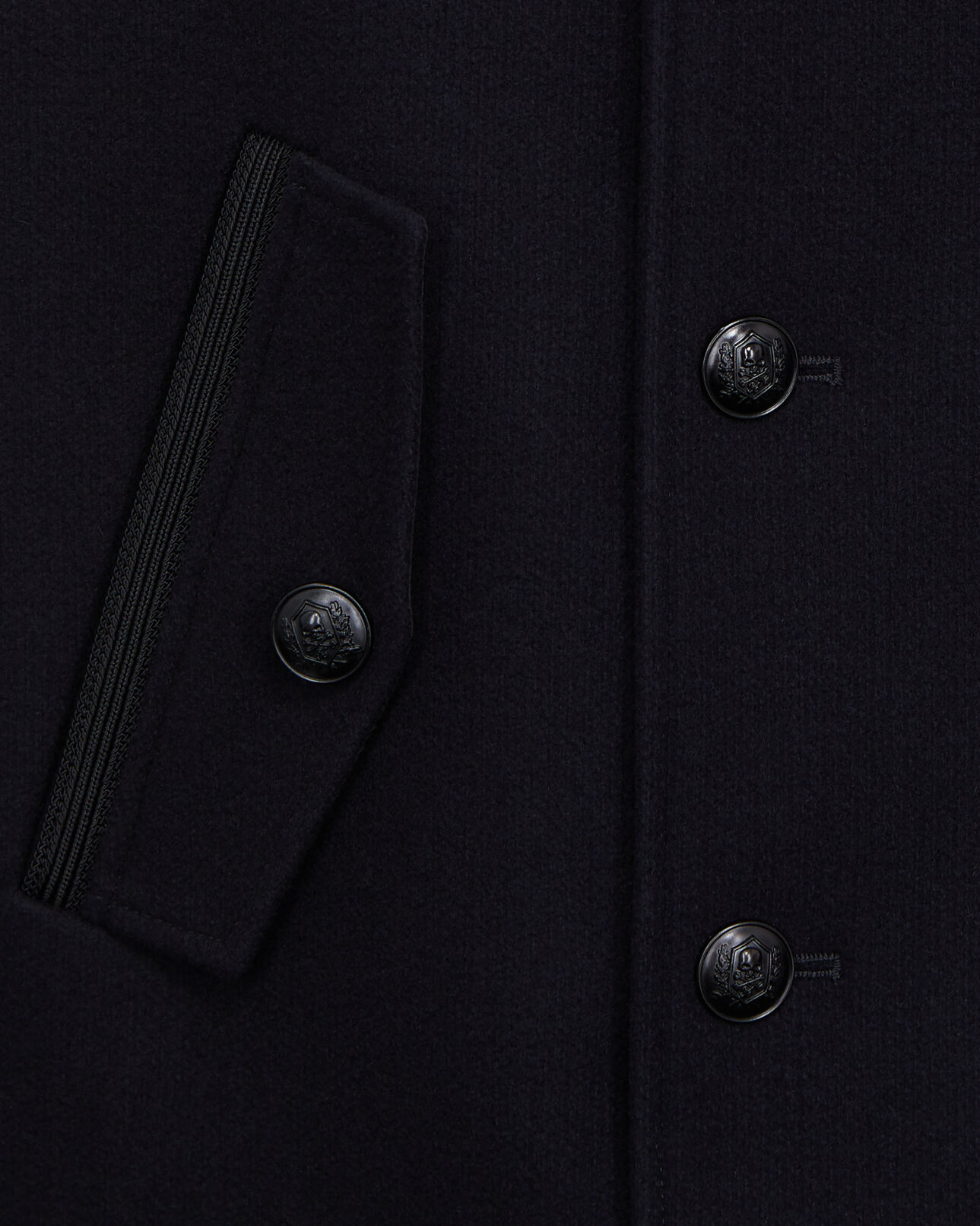 The Kooples MEN DARK NAVY navy blue wool blend pea coat