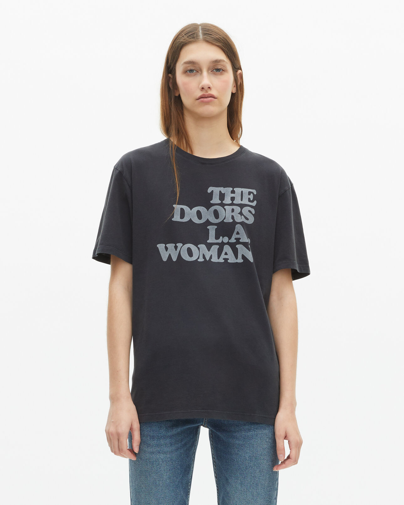The Kooples MIXED BLACK WASHED the doors x the kooples black t-shirt