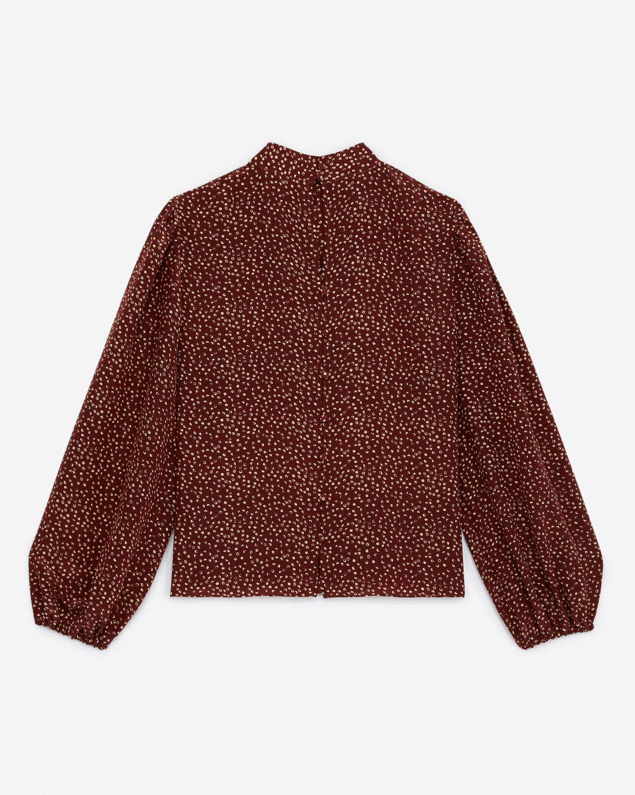 The Kooples FEMME BURGUNDY top fluide bordeaux imprimé manche ballon