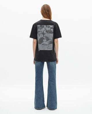 The Kooples M BLACK WASHED the doors x the kooples mixed t-shirt black