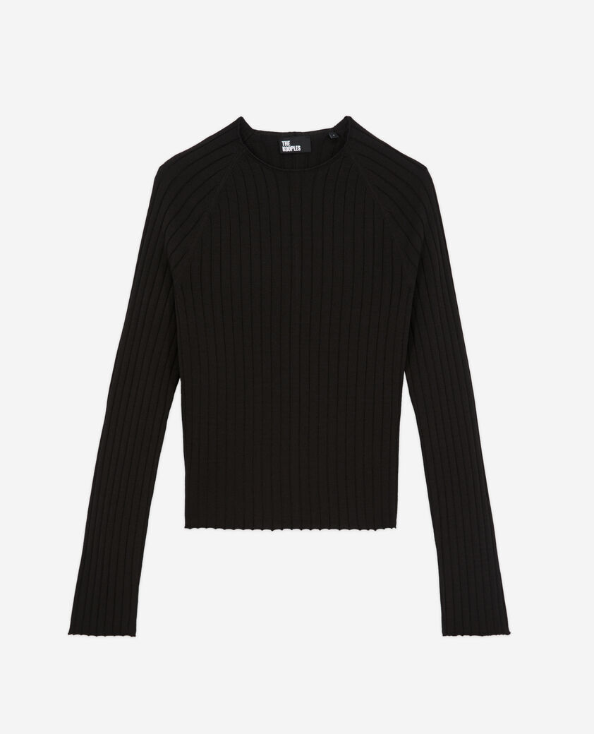 The Kooples WOMEN BLACK black ribbed sweater