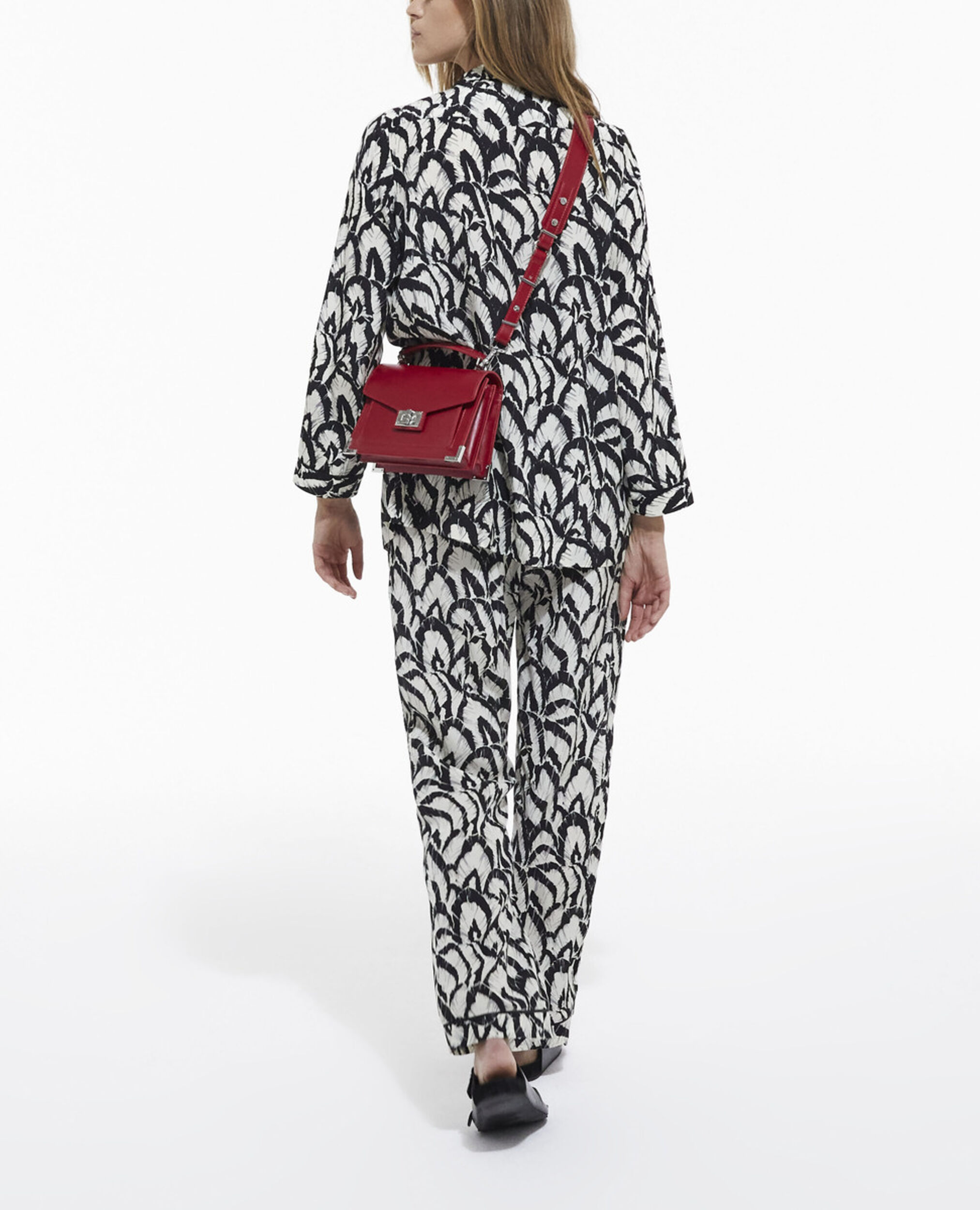 Chemise en soie imprimée, OFF WHITE / BLACK, hi-res image number null