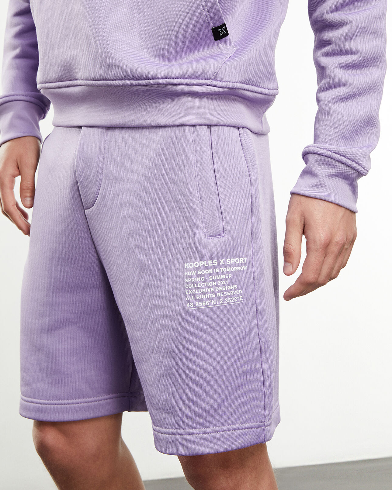 The Kooples HOMME PURPLE short violet coton à logo imprimé