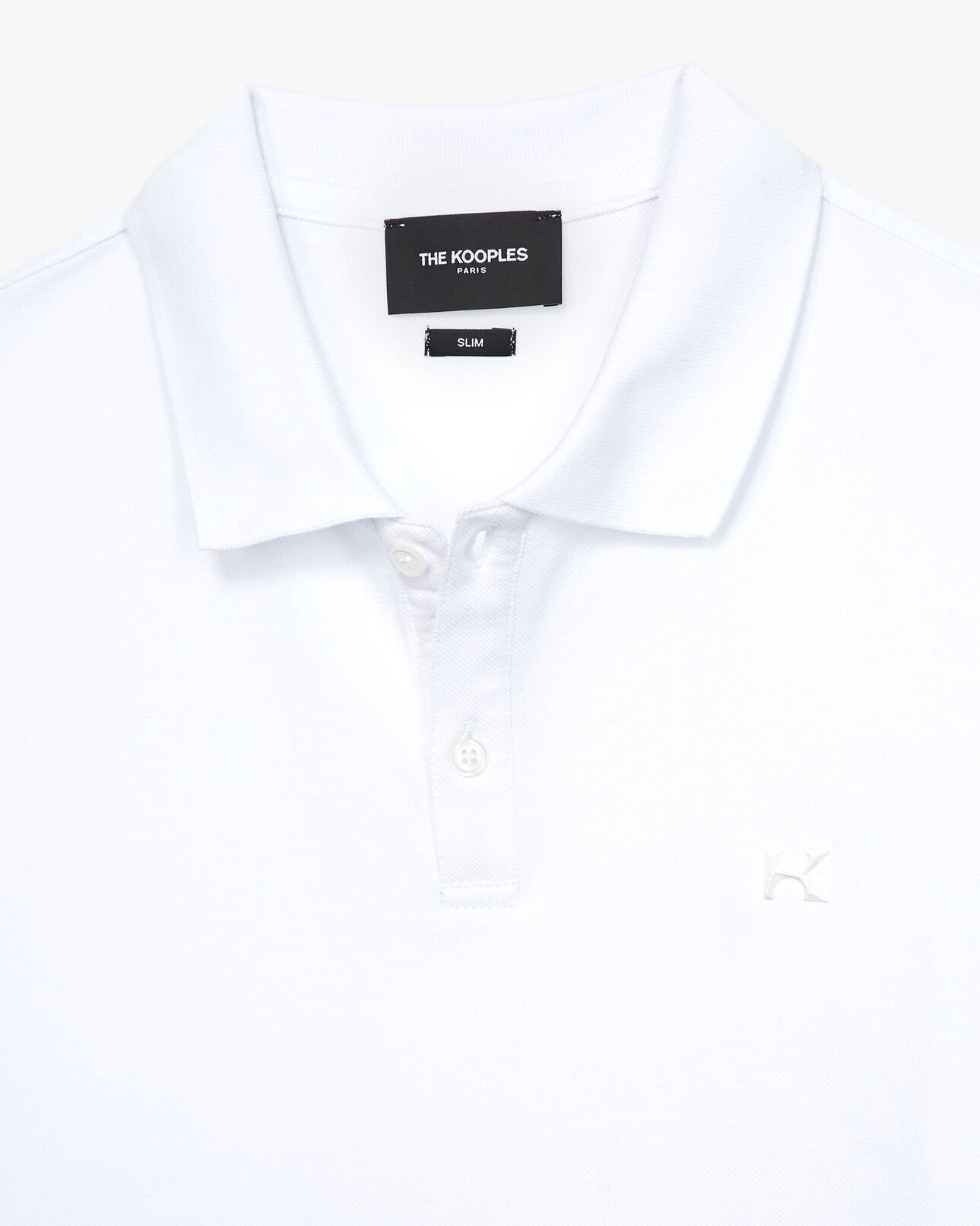 The Kooples MEN WHITE white cotton polo with classic collar