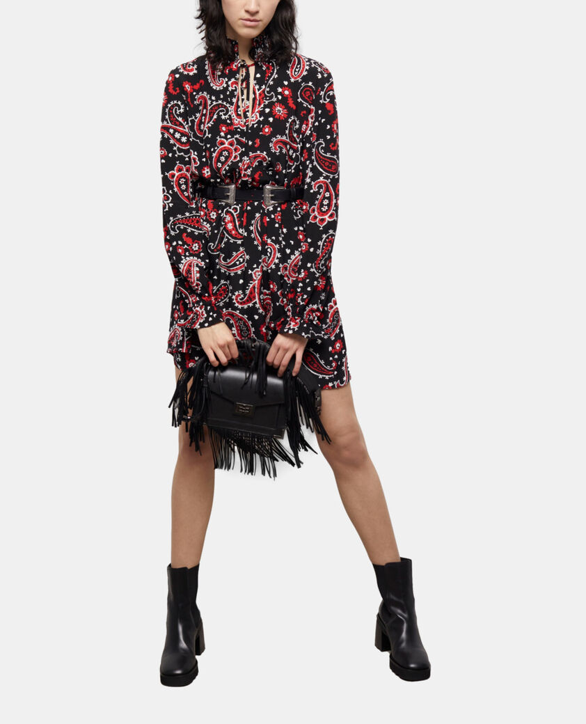 The Kooples WOMEN BLACK - RED short printed dress