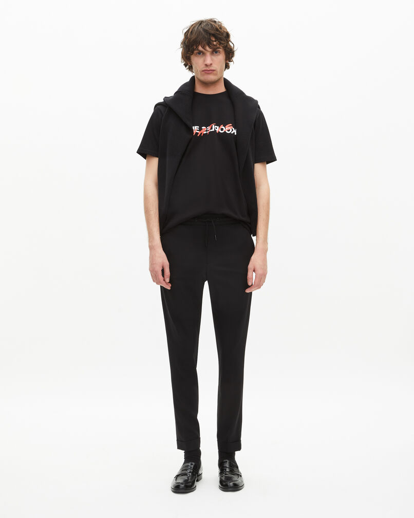 The Kooples MEN BLACK black wool trousers straight cut