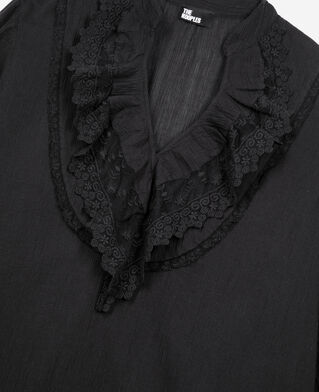 The Kooples WOMEN BLACK blouse with black guipure