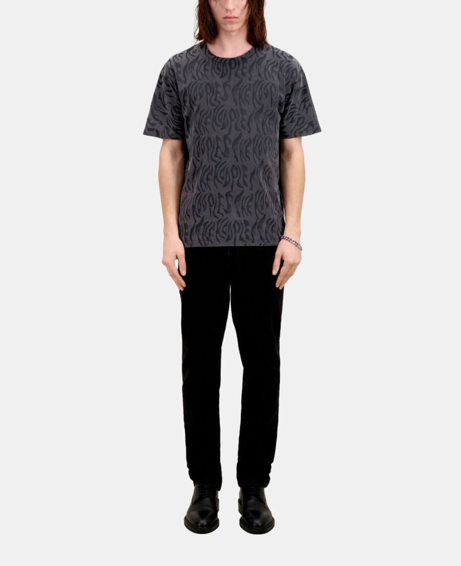 The Kooples HOMME BLACK WASHED t-shirt homme imprimé