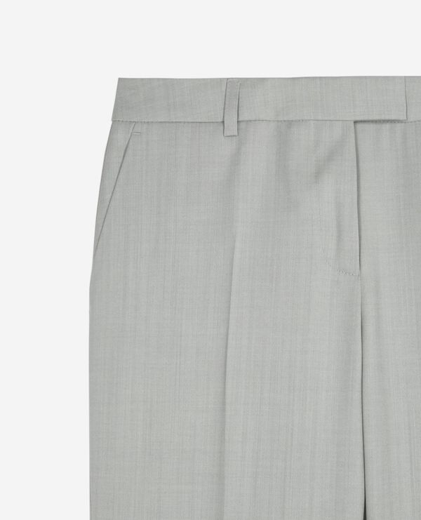 The Kooples FEMME BEIGE pantalon tailleur ajusté gris clair