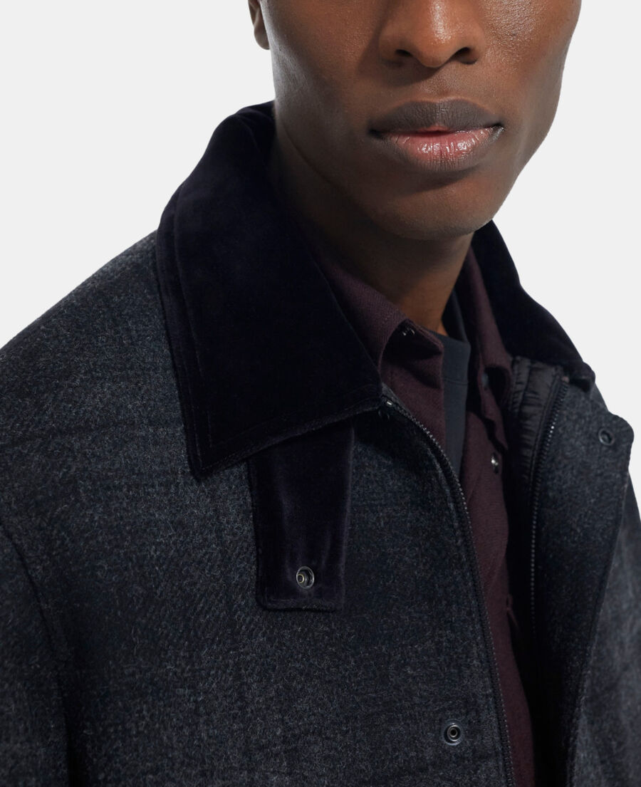 blouson à carreaux gris
