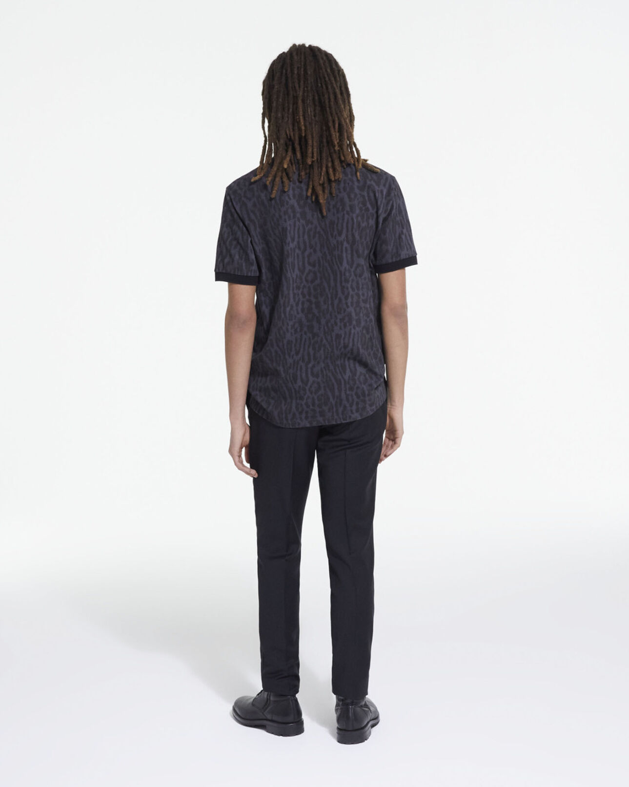 The Kooples MEN BLACK classic leopard print polo