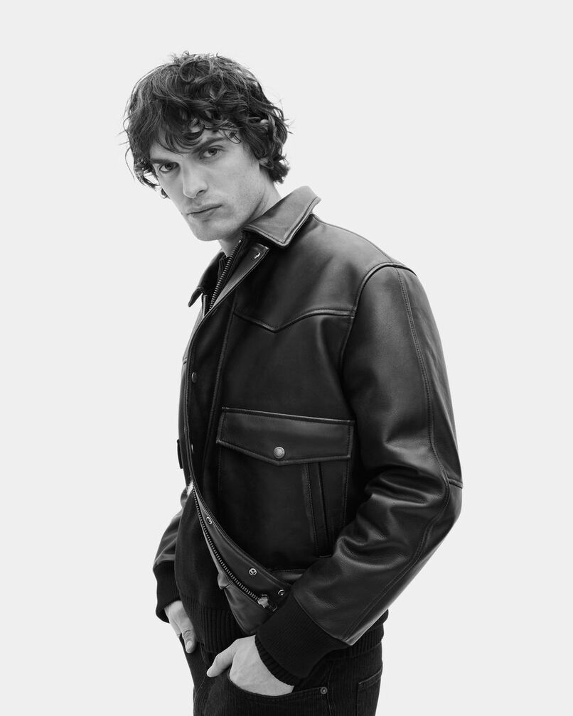 The Kooples HOMME DARK BROWN blouson en cuir marron