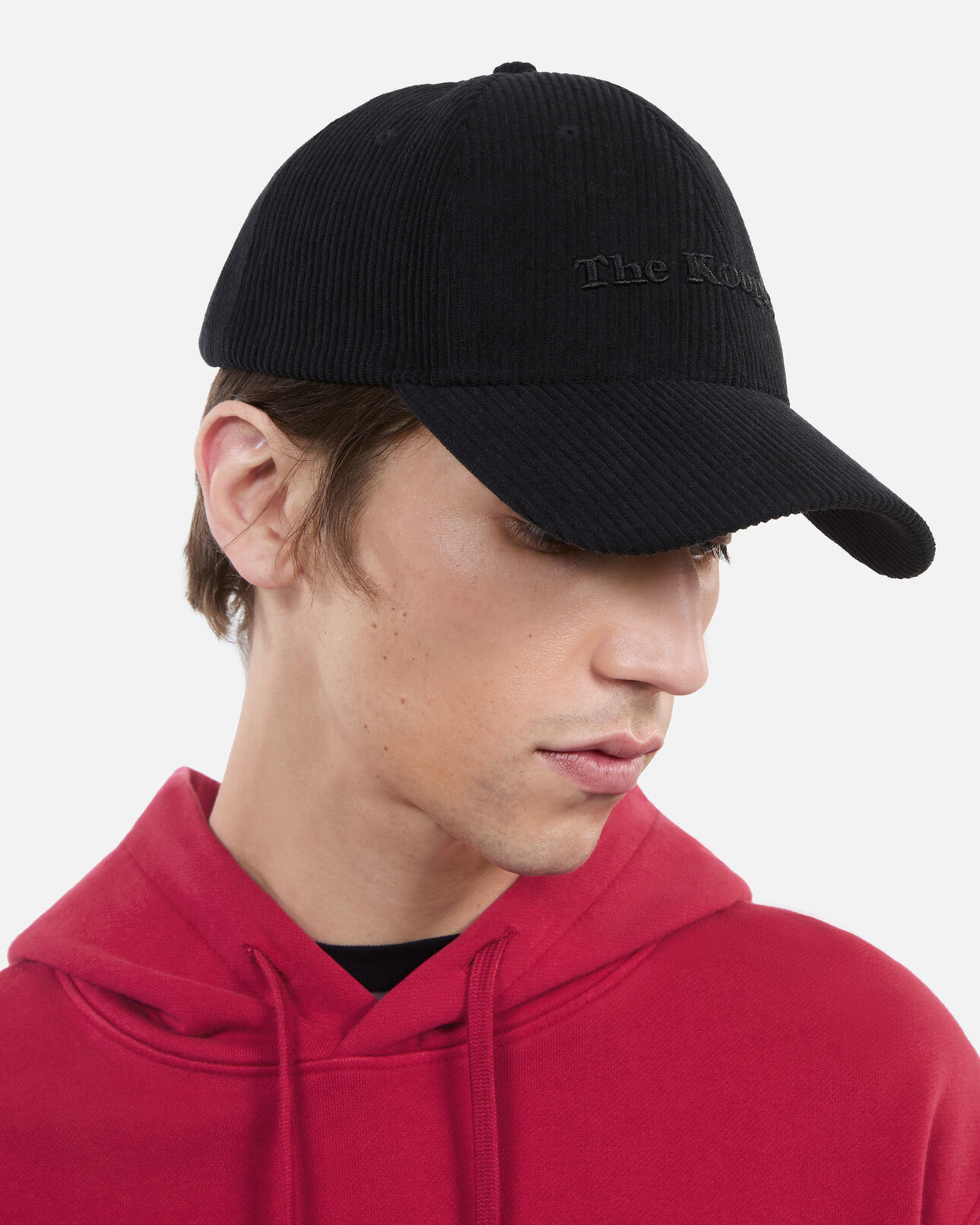 The Kooples FEMME BLACK casquette en velours côtelé noir