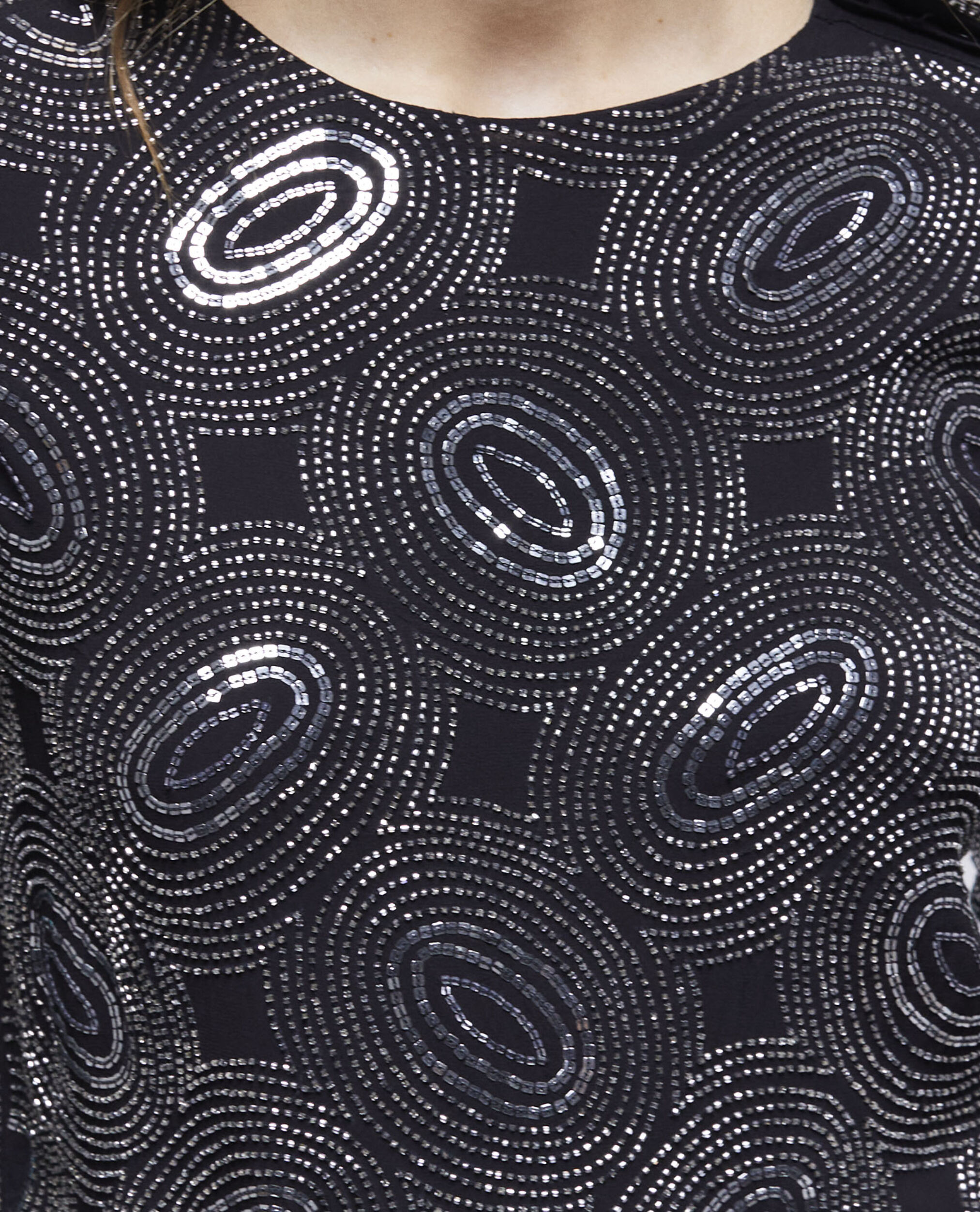 Black top with rhinestones, BLACK, hi-res image number null