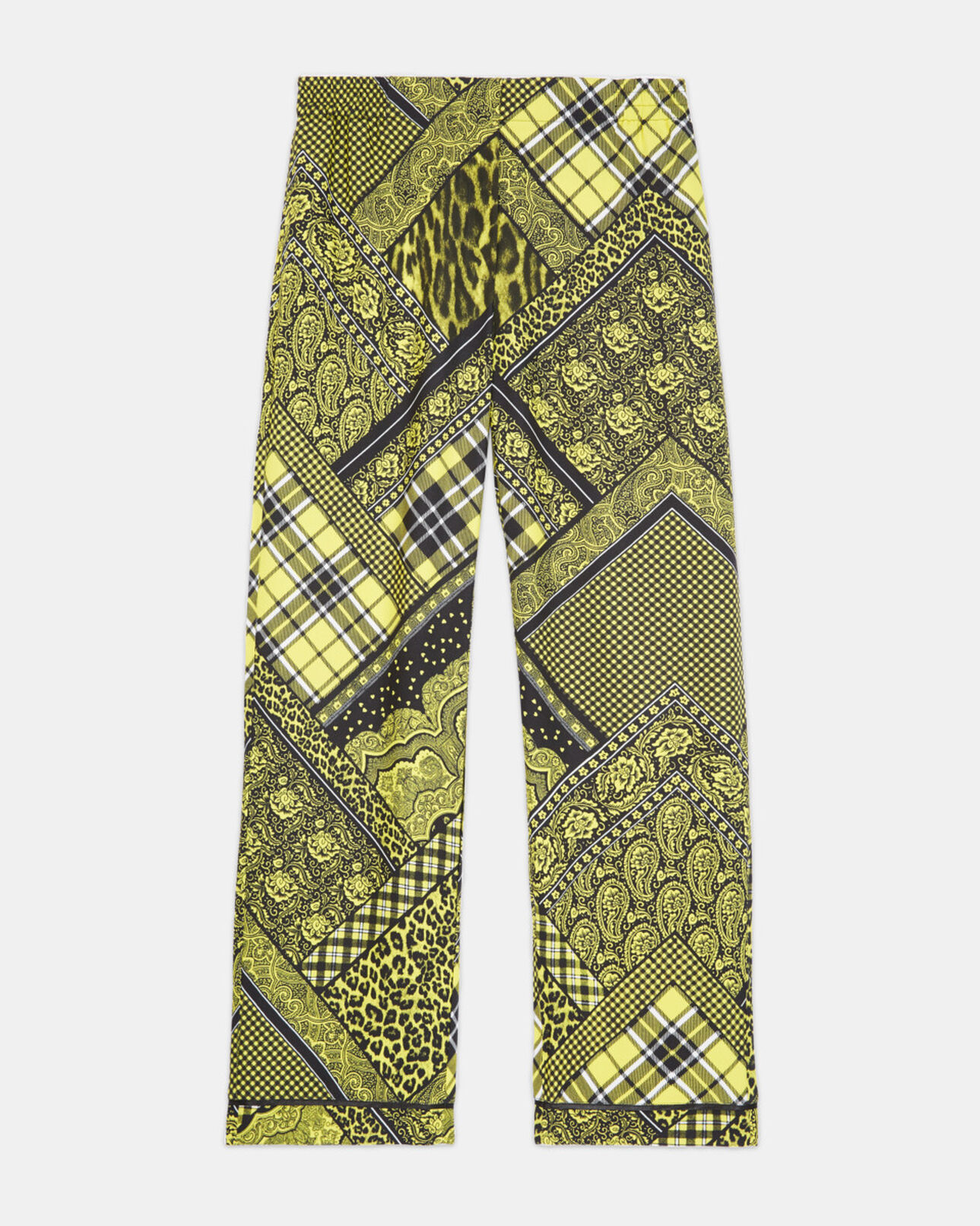 The Kooples WOMEN BLACK / YELLOW straight printed pants