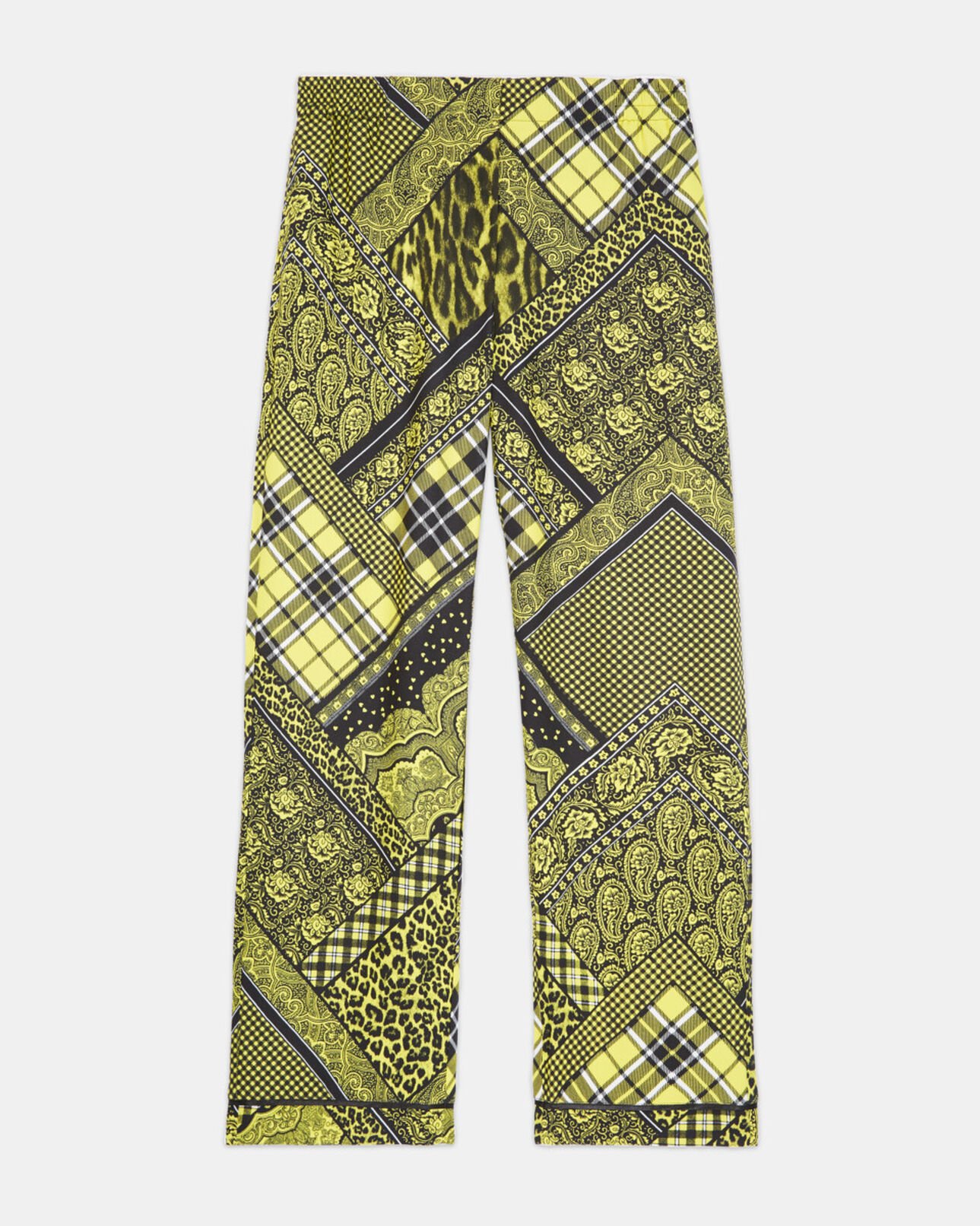 The Kooples WOMEN BLACK / YELLOW straight printed pants