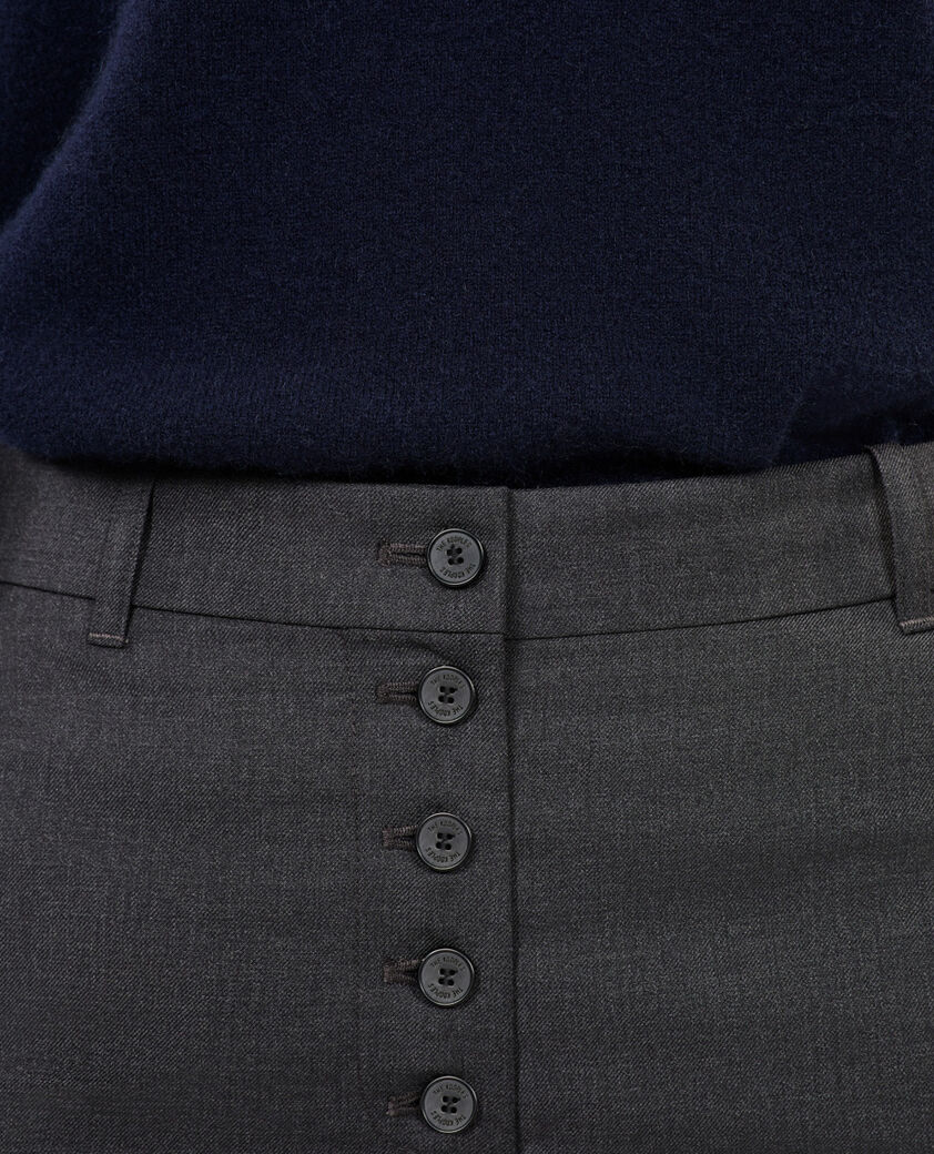 The Kooples WOMEN GREY grey flared wool pants