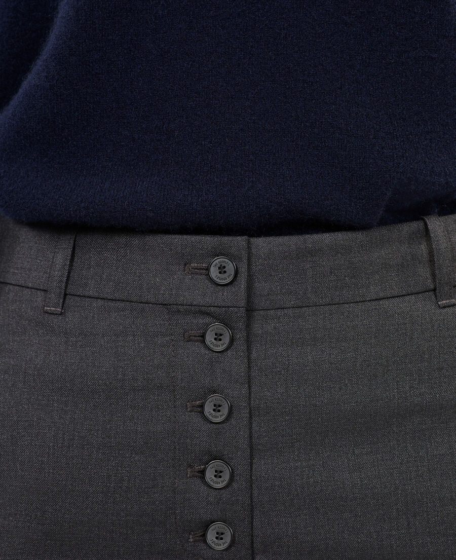 The Kooples MUJER GREY pantalón campana gris de lana