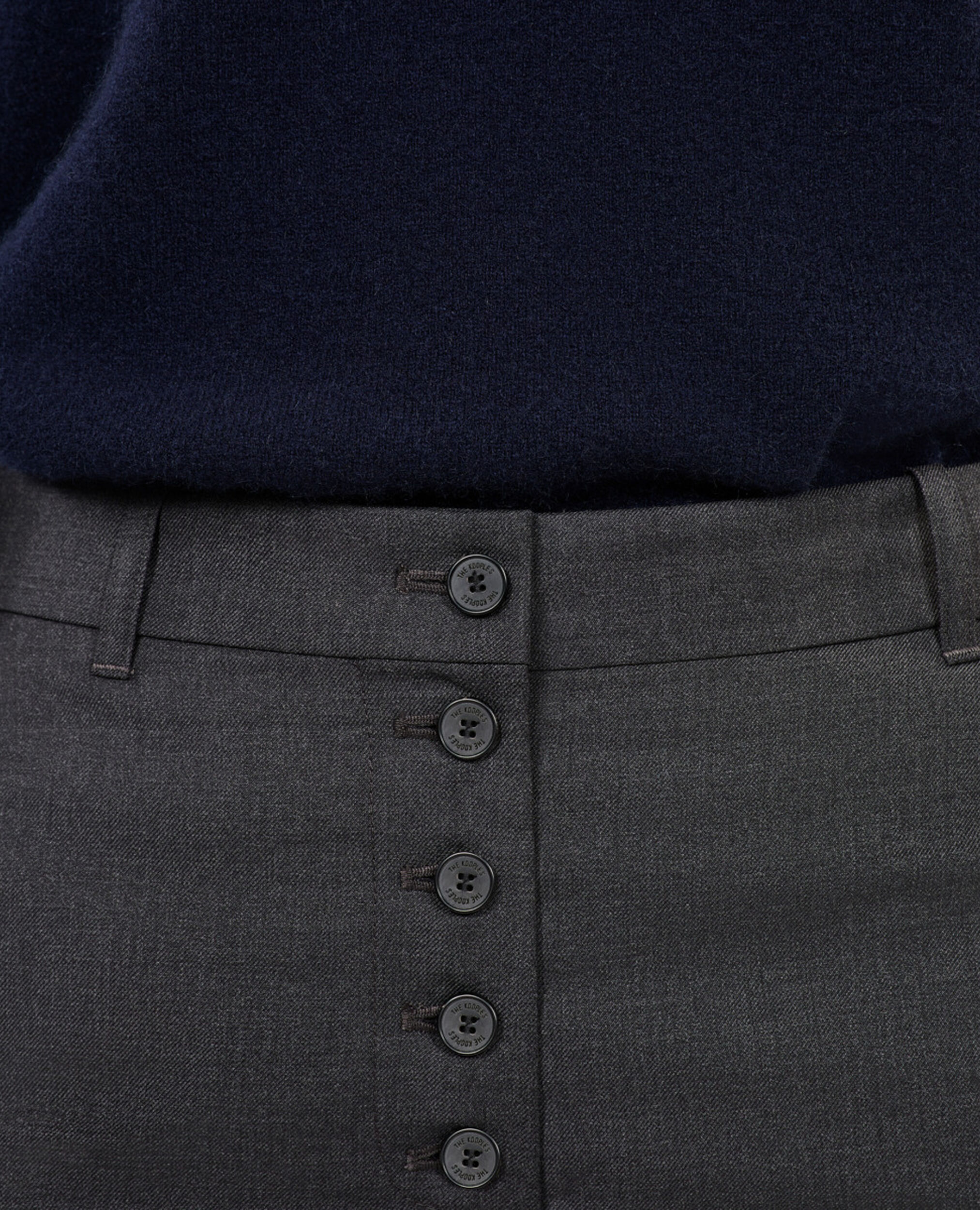 Pantalón campana gris de lana, GREY, hi-res image number null