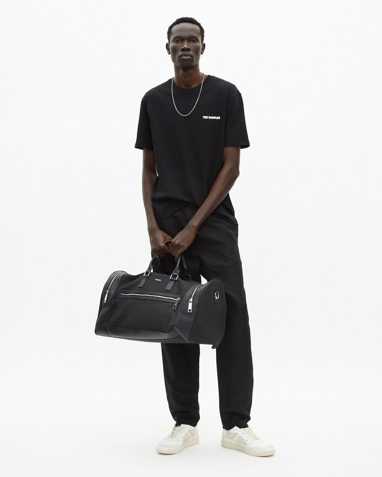 The Kooples HERREN BLACK schwarzes t-shirt mit siebdruck 